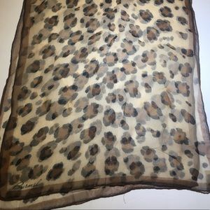 Vintage Burnel Leopard Animal Print Long Scarf